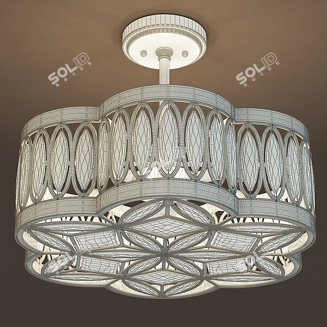 Elegant Crystal Chandelier with 6 Lights 3D model image 3