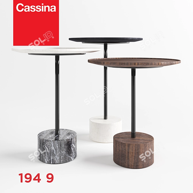 Cassina 194 9 Service Tables 2: Versatile Heights & Sizes 3D model image 1