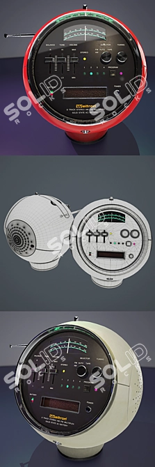 Retro "Weltron" Radio-Cassette Player 3D model image 2