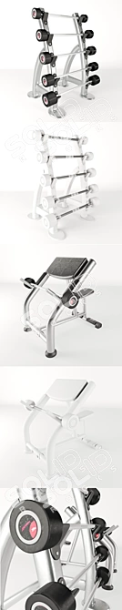 Ultimate Rod Rack Set by Life Fitness 3D model image 3