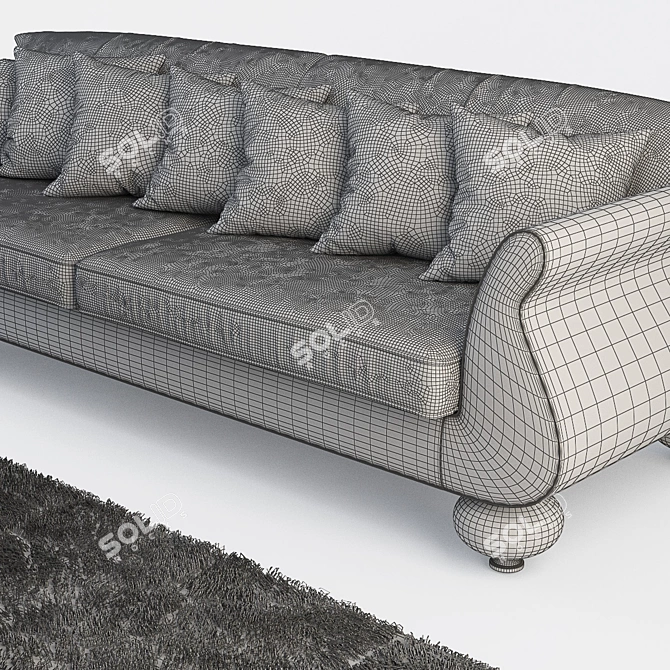 Luxury Polermo Sofa Set 3D model image 3