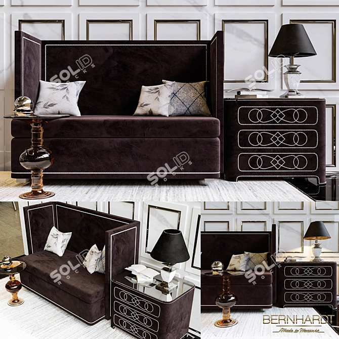 Modern Luxury "BERNHARD" Furniture Set 3D model image 1