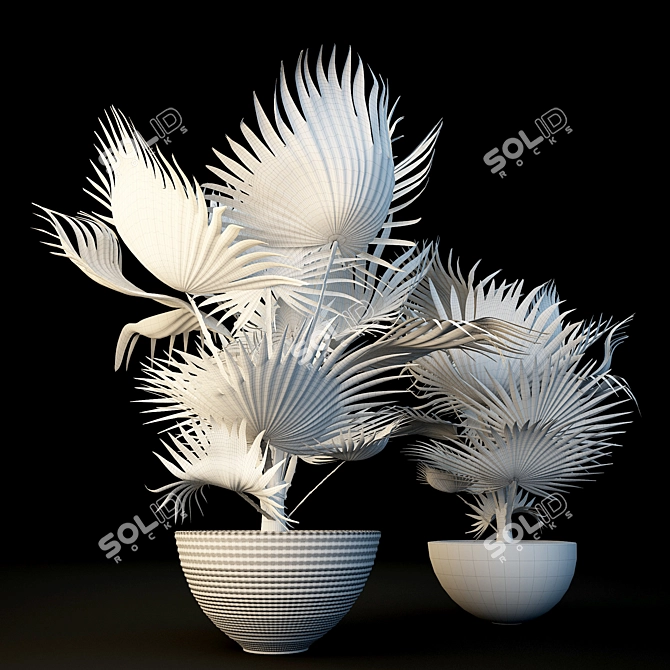 Tropical Vibes: Palm Tree Pot 3D model image 3