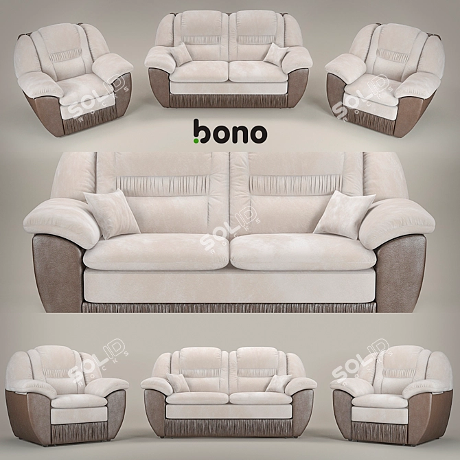 Modern Sofa and Armchair Set | Bono Chester 3D model image 1