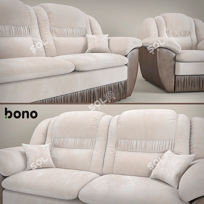 Modern Sofa and Armchair Set | Bono Chester 3D model image 2