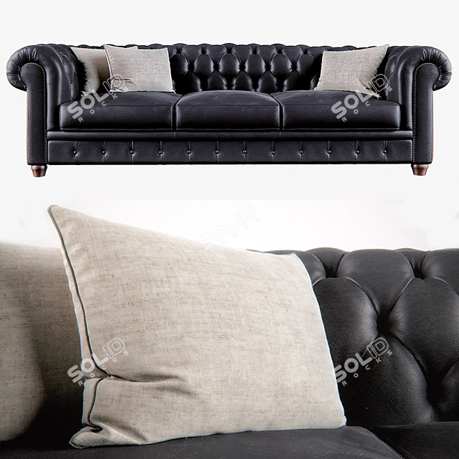 Luxury Chester Sofa Set 3D model image 1