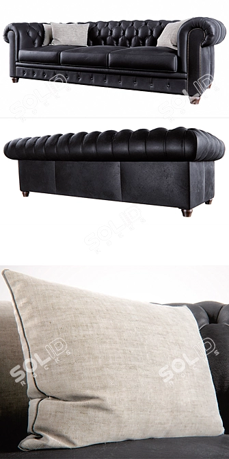 Luxury Chester Sofa Set 3D model image 2