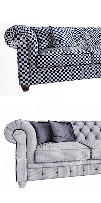 Luxury Chester Sofa Set 3D model image 3