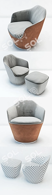 Modernistic COR Flint Armchair 3D model image 2