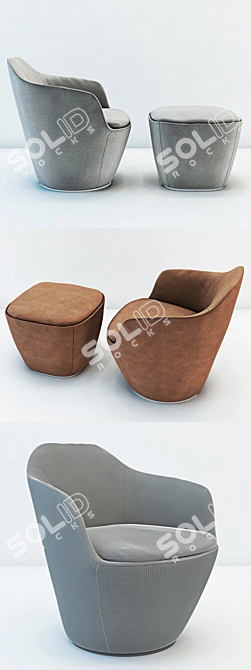 Modernistic COR Flint Armchair 3D model image 3