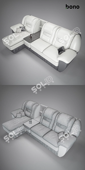 Modern Bono Sofa with Ottoman | Chester2 3D model image 3