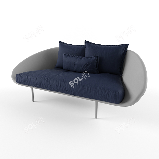 Minimalist Elegance | Lem 2-Seater Sofa 3D model image 1