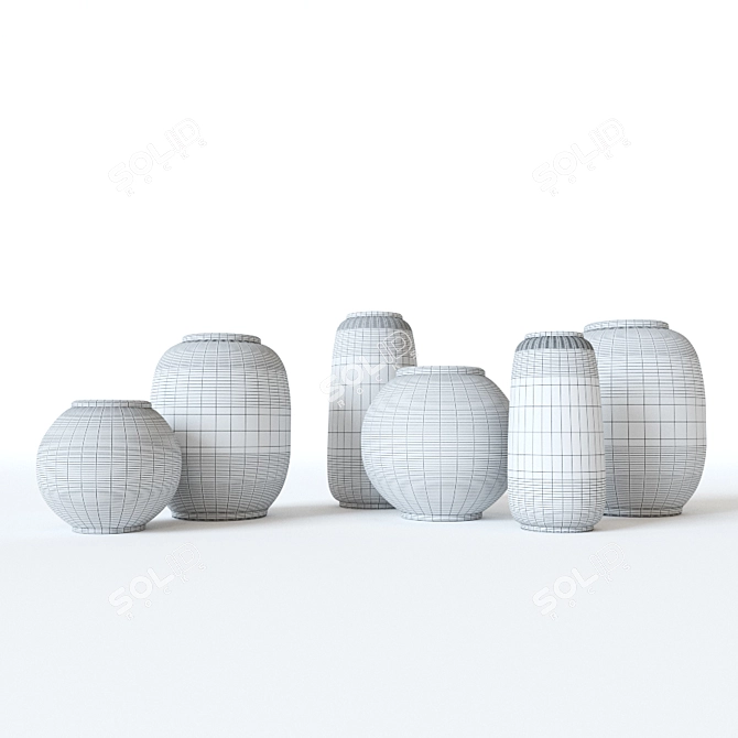 Elegant Glass Vases 3D model image 2