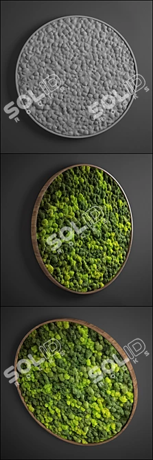 Moss Circle Panel: D800mm, UV Mapped 3D model image 2