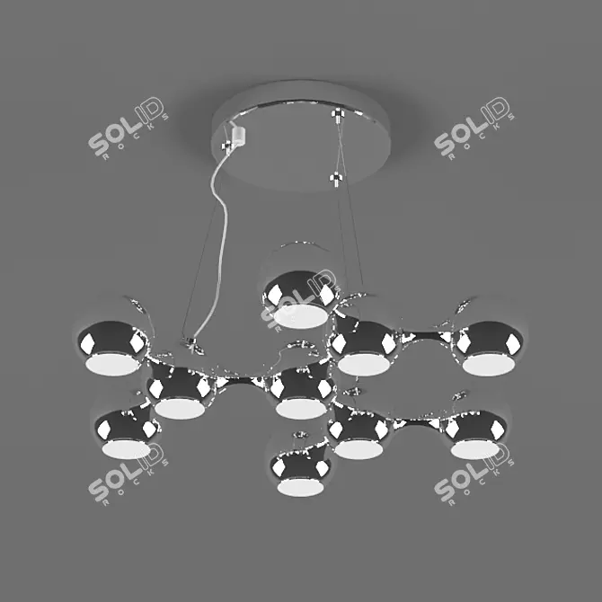 Modern Chrome Chandelier 3D model image 1