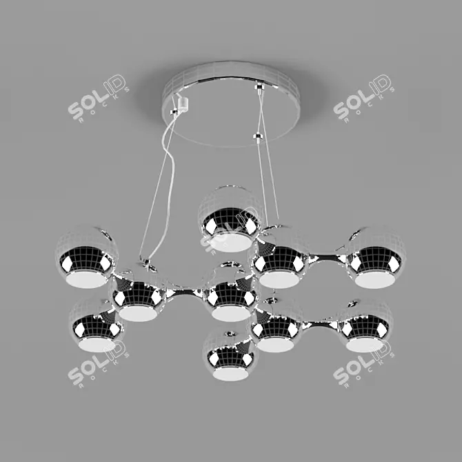 Modern Chrome Chandelier 3D model image 2