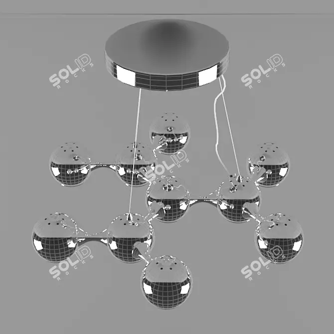 Modern Chrome Chandelier 3D model image 3