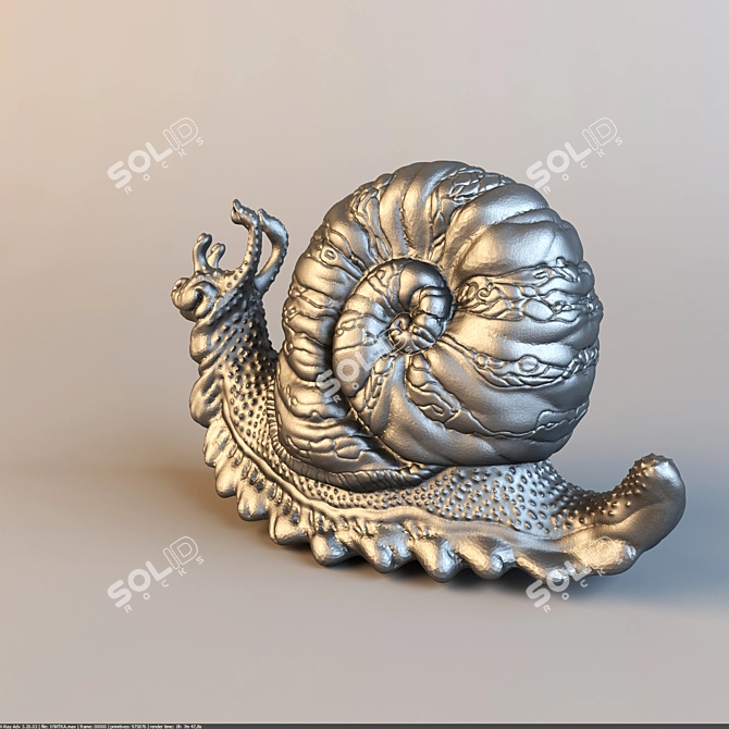 Custom Snail Sculpture: Unique Art Piece 3D model image 2