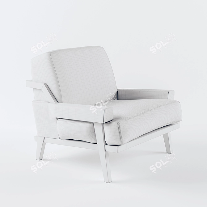 Luxury Cigar Lounge Chair 3D model image 2