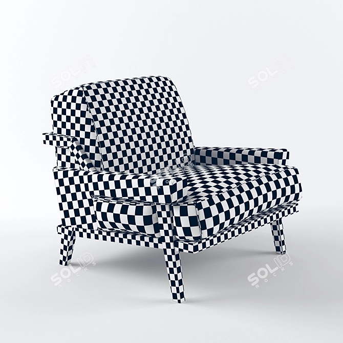 Luxury Cigar Lounge Chair 3D model image 3