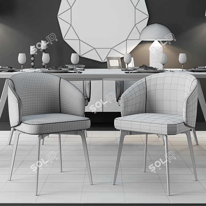 Title: Lema BEA Table and Chair Set 3D model image 3
