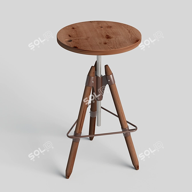 Riva 1920 Ello Vintage Bar Chair 3D model image 1