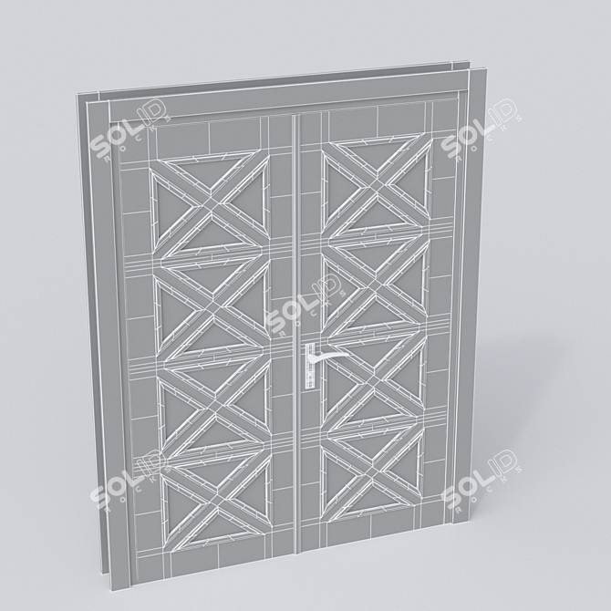 3D Model Door Vray - 220x160cm 3D model image 3