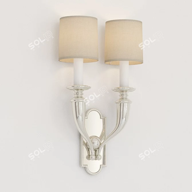 Elegant Chapman Horn Wall Sconce 3D model image 1