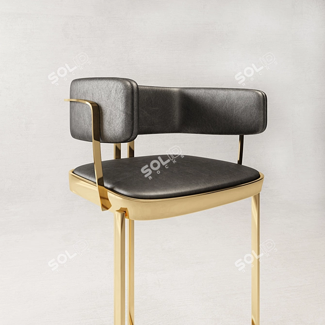 Elegant Bar Stool 3D model image 2