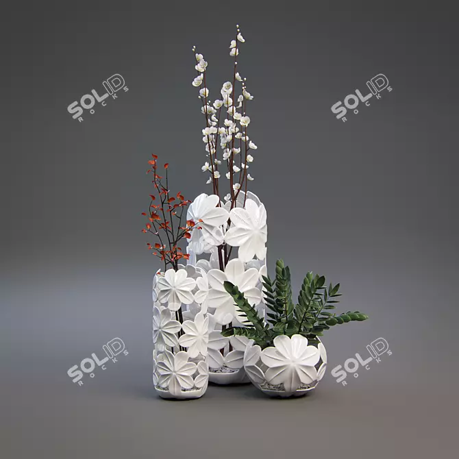 Everlasting Elegance: Eterna Ceramic Vases 3D model image 1