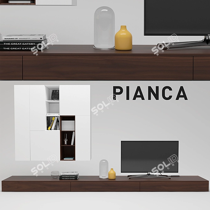 PIANCA SPAZIO Modular Storage Wall 3D model image 1