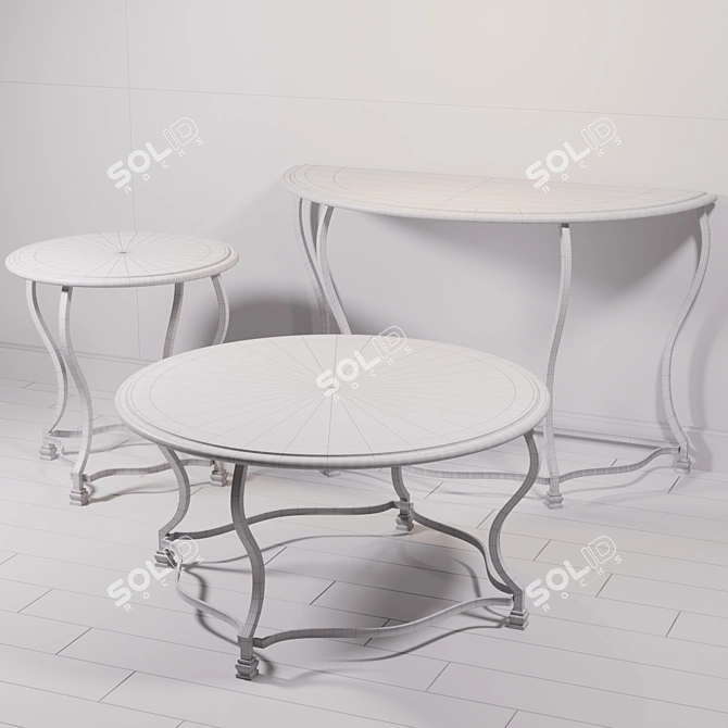 Ashley Wycliffe Tables Set 3D model image 3