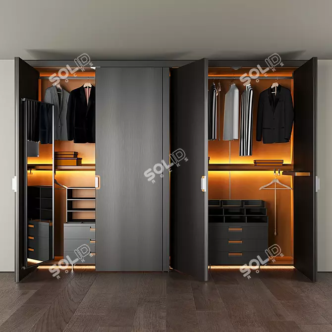 Rotating Wardrobe: Stylish and Space-saving 3D model image 1