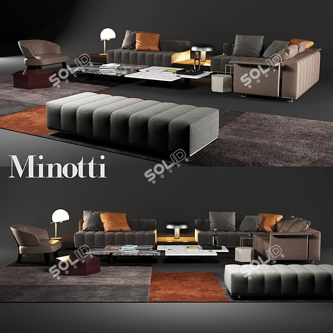 Modern Minotti Lounge Furniture 3D model image 1