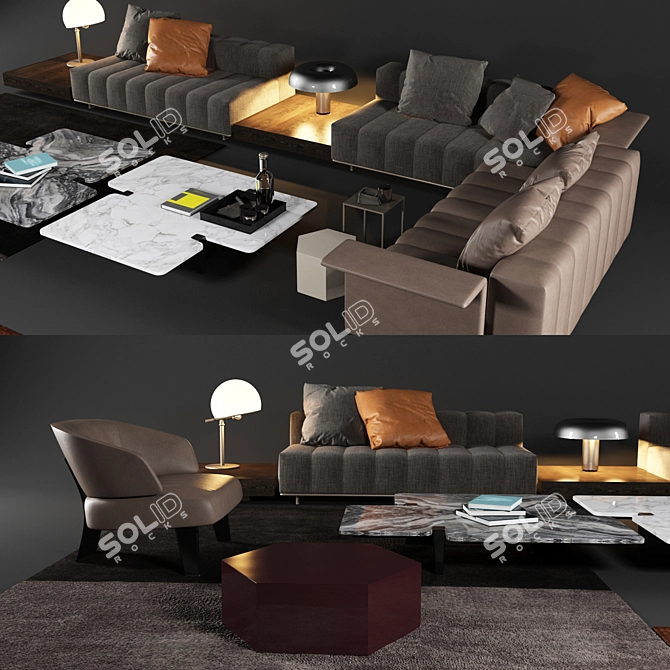 Modern Minotti Lounge Furniture 3D model image 3