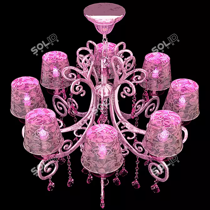 Luxury Swarovski Crystal Chandelier 3D model image 2