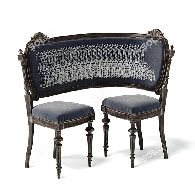 Revolutionary Love Seat 3D model image 1