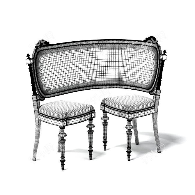 Revolutionary Love Seat 3D model image 3