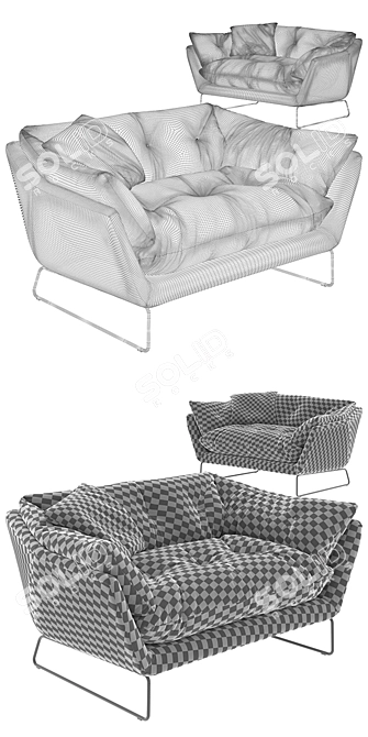 Elegant Saba Italia Chair 3D model image 3