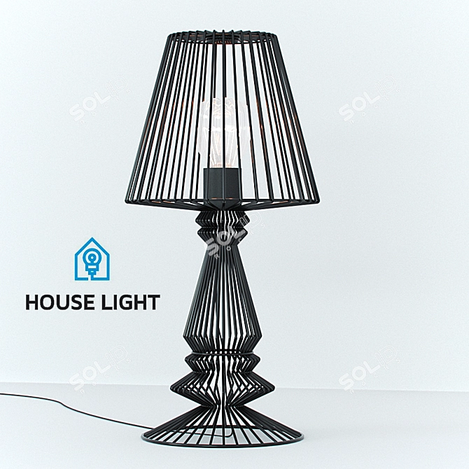 Sleek Black Table Lamp 3D model image 1