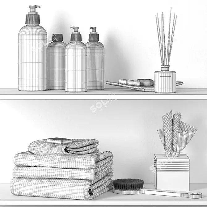 Modern Bathroom Set: Detailed, High-Quality Design 3D model image 3