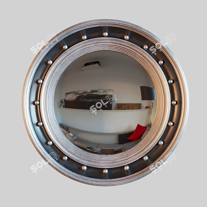 Elegant Round Mirror - 72cm 3D model image 1