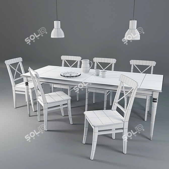 Modern Living Room Set | IKEA Collection 3D model image 2