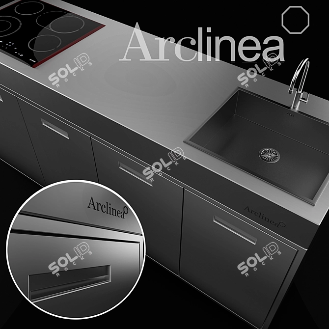 Sleek Arclinea Kitchen: Superior Design, Exquisite Craftsmanship 3D model image 2