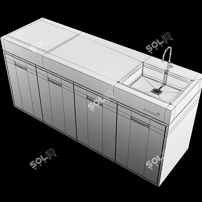Sleek Arclinea Kitchen: Superior Design, Exquisite Craftsmanship 3D model image 3