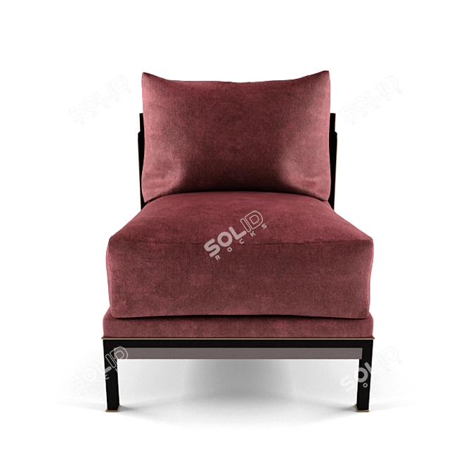 Velvet Tweed Lounge Chair: Elegant Comfort 3D model image 2