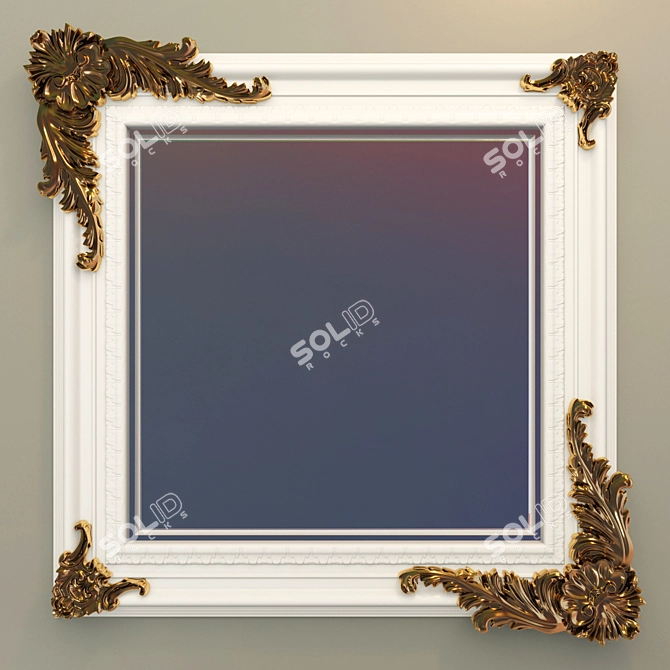 Elegance Gold Wall Mirror 3D model image 1