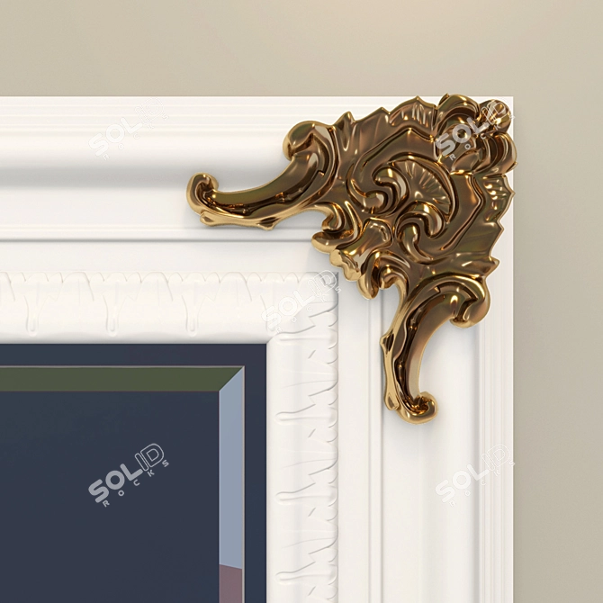 Elegance Gold Wall Mirror 3D model image 3
