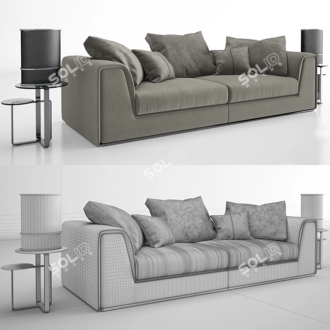 Fendi Prestige Sofa: Exquisite Elegance 3D model image 2