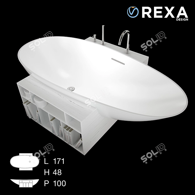 Rexa Design EGG Bathtub: Unico Collection 3D model image 1